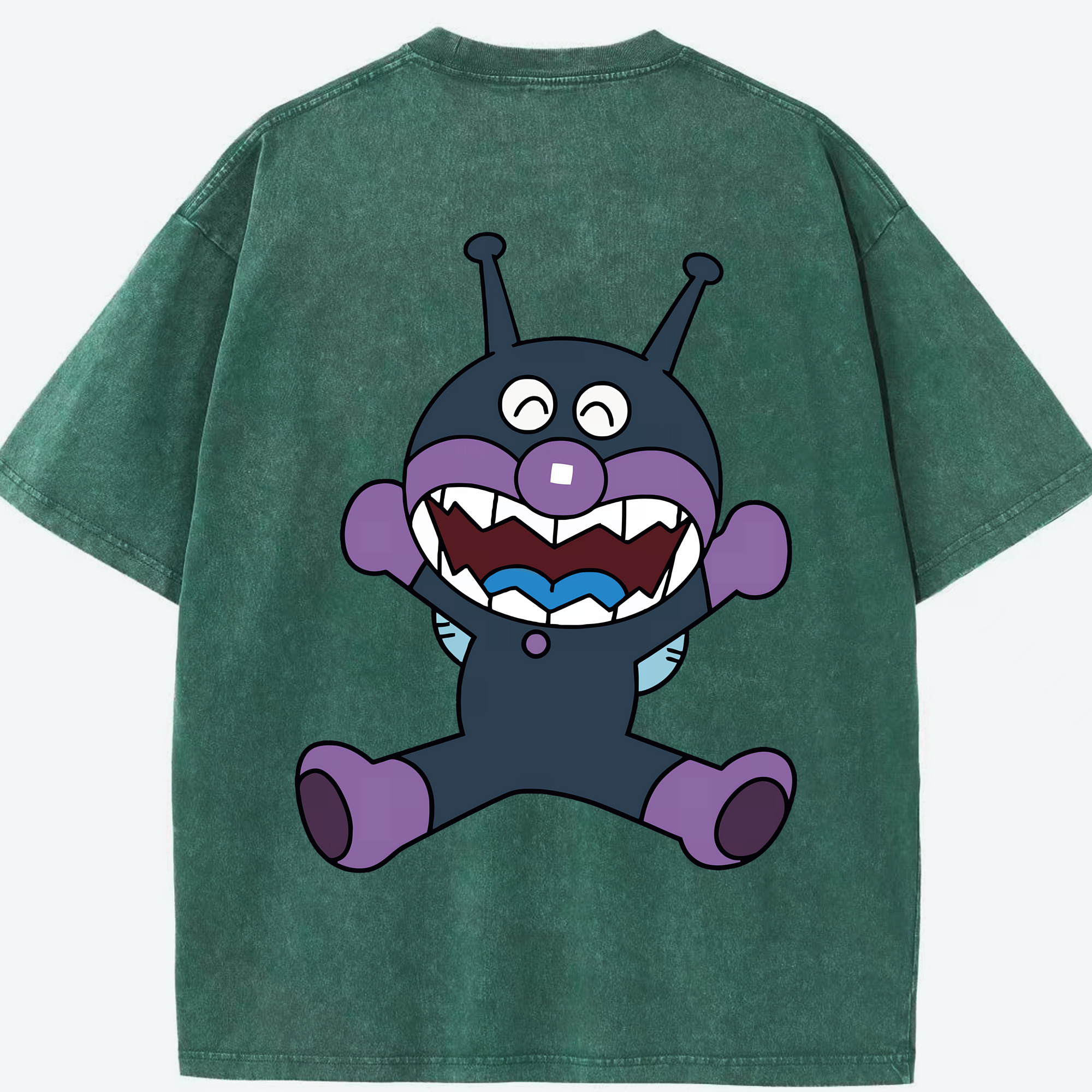 （画像用） アンパンマン Anpanman 綿100% ヴィンテージ風 半袖Tシャツ（背面プリント）